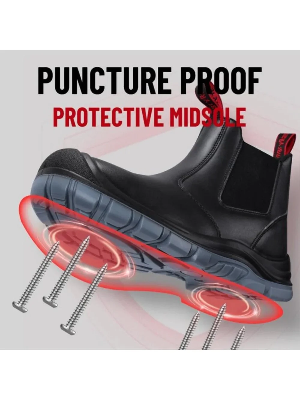 Waterproof Steel Toe Slip-On Work Boots for Men | Safety Shoes for Heavy Duty